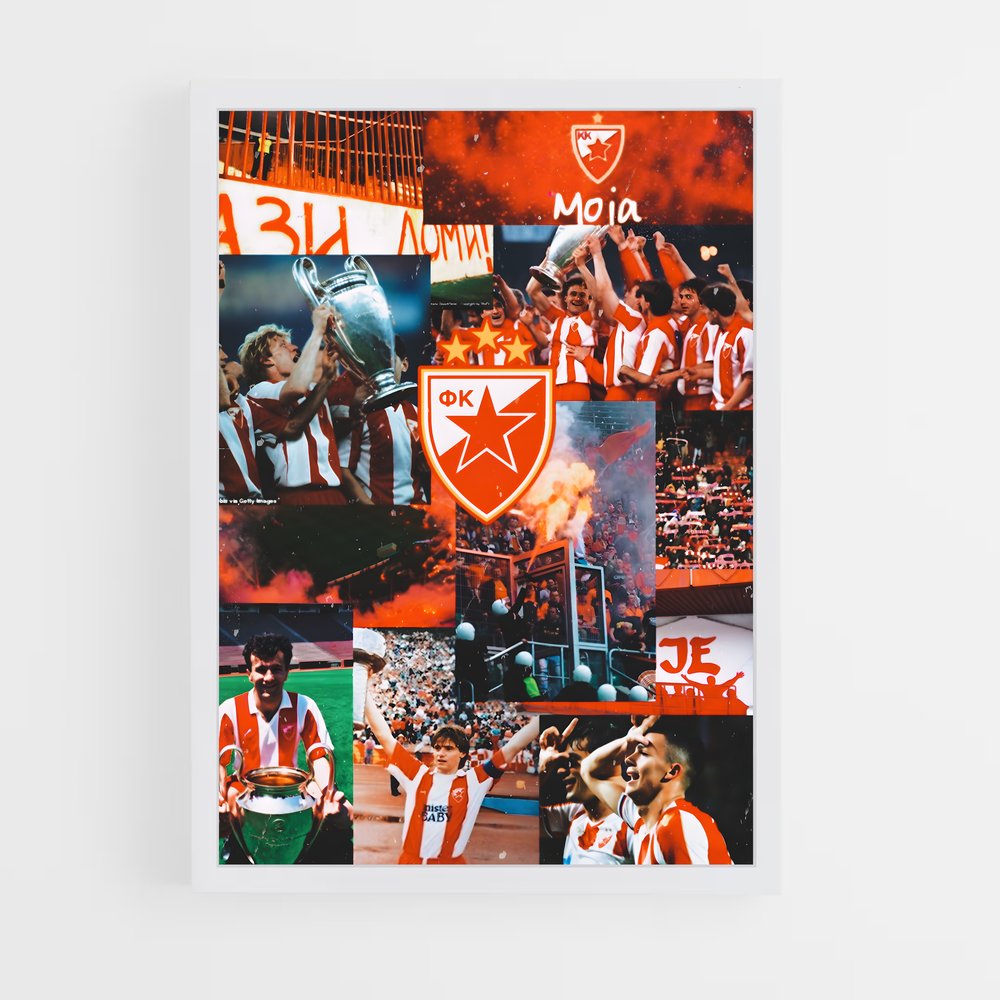 Poster Étoile Rouge en Action – affiche Basketball (vue 3)